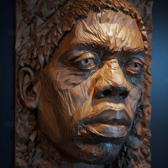 Jay Z Portrait 1 stl model for CNC